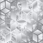 Muriva Elixir Cube Marble Silver Wallpaper 166510