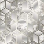 Muriva Elixir Cube Marble Grey & Gold Wallpaper 166513