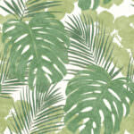 Rasch Jungle Leaf Green & White Wallpaper 214628