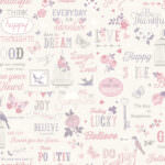 Rasch Floral Shabby Chic Pink & Lilac Wallpaper 216707