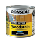 Ronseal Quick Drying Woodstain Satin 250ml Black Ebony