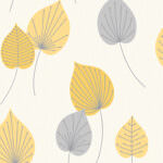 Rasch Vermont Leaf Yellow & Grey Wallpaper 308259