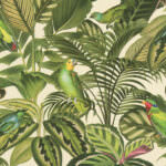 Rasch Tropical Sketch Green Wallpaper 439533