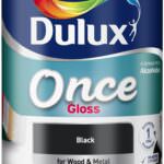 Dulux Once Gloss Paint 750ml Black