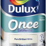 Dulux Once Satinwood Paint 750ml White