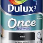 Dulux Once Satinwood Paint 750ml Black
