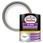 Sandtex 10 Year Exterior Satin Wood & Metal Paint 750ml White