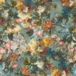 Rasch Passepartout Floral Teal Wallpaper 605655