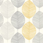 Arthouse Scandi Leaf White & Yellow Wallpaper698401