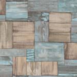 Erismann Wood Panels Beige & Blue Wallpaper 7354-18