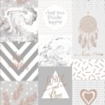 Holden Decor Life Is Beautiful Patchwork Grey & Rose Gold Wallpaper 90051