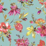 Holden Decor Melgrano Floral  Soft Teal Wallpaper 90520