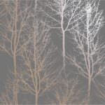 Holden Decor Rhea Trees Dark Grey & Rose Gold Wallpaper 90761