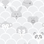 Holden Decor Peek a Boo Kids Animals Grey Wallpaper 91030