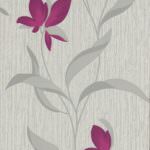 Erismann Floral Leaf Glitter Black & Purple Wallpaper 9730-09