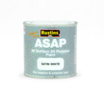 Rustins Quick Drying ASAP All Purpose All Surface Satin Paint White 250ml