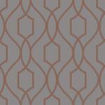 Fine Decor Apex Trellis Charcoal Grey & Copper Wallpaper FD41998