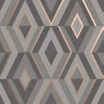 Fine Decor Shard Geo Charcoal & Rose Gold Wallpaper FD42607