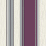 Crown Vymura Synergy Stripe Purple & Silver Wallpaper M0800