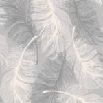 Coloroll Feather Silver Glitter Grey & White Wallpaper M0923
