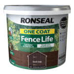 Ronseal One Coat Fence Life Shed & Fence Paint 9L Dark Oak
