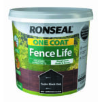 Ronseal One Coat Fence Life Shed & Fence Paint 5L Tudor Black Oak