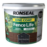 Ronseal One Coat Fence Life Shed & Fence Paint 9L Tudor Black Oak