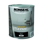 Ronseal One Coat Tile Paint Black Gloss 750ml