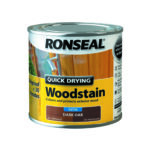 Ronseal Quick Drying Woodstain Satin 250ml Dark Oak