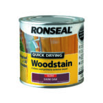 Ronseal Quick Drying Woodstain Gloss 250ml Dark Oak