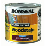 Ronseal Quick Drying Woodstain Satin 250ml Deep Mahogany