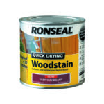 Ronseal Quick Drying Woodstain Gloss 250ml Deep Mahogany