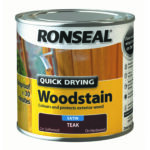 Ronseal Quick Drying Woodstain Satin 250ml Teak