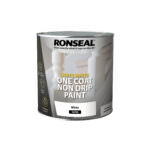 Ronseal One Coat Stays White Non Drip Paint Satin White 2.5L